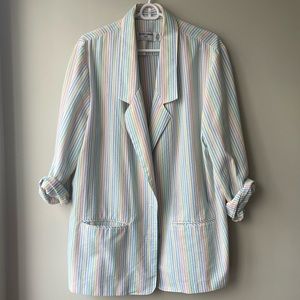 Vintage oversized blazer rainbow pastel stripe